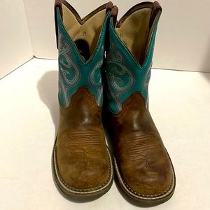 Ariat brown teal boots size 7.5